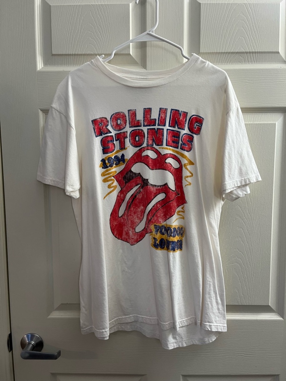 the Rolling Stones White T-Shirt with Multicolor Print